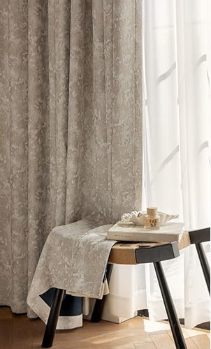 Rideau thermique isolant en chenille beige pour bloquer la lumière