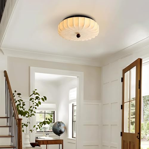 Plafonnier tissu wabi-sabi beige de Ø50cm dimmable avec télécommande