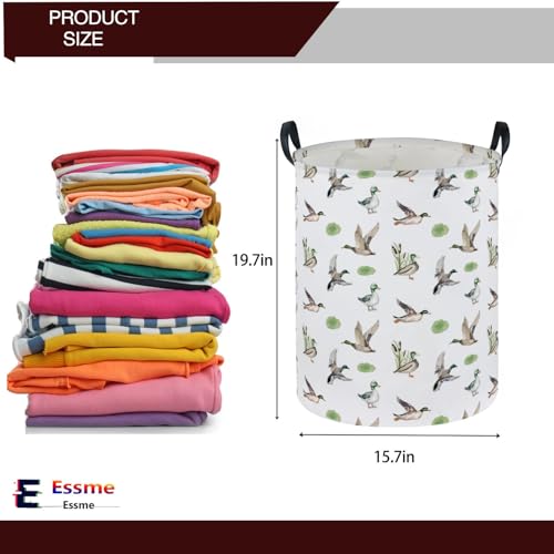 Image of Essme Kids Laundry Basket,Duck Hamper Collapsible Waterproof Storage Bin for Home Decor,Gift Baskets(Green Duck)