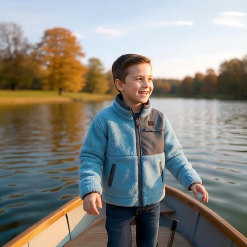 Image of Rokka&Rolla Boys' 2-in-1 Reversible Water-Resistant Teddy Sherpa Puffer Jacket