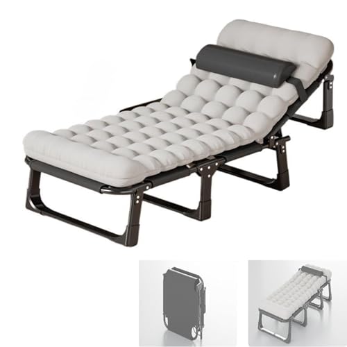 Lit pliant avec matelas portable et inclinable pour adulte à la maison ou au bureau