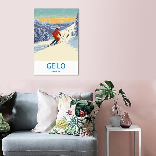 Poster de voyage vintage Geilo Norway affiche murale rétro - 5