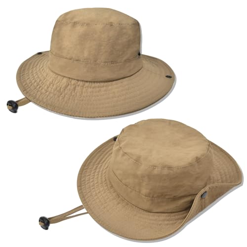 Image of Outdoor Kids Sun Hat UPF 50+ Quick Dry Foldable Bucket Hat Lightweight Adjustable Fishing Safari Hat for Girls and Boys