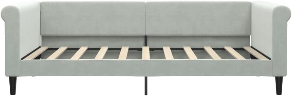Light Gray Velvet Day Bed Convertible Sofa Bed with Plush Fabric and Sturdy Frame for Living Room or Bedroom, Modern Multifunctional Furniture for Small Spaces, Comfortable