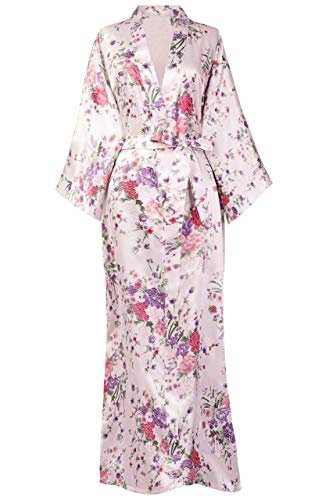 BABEYOND Womens Kimono Robe Long Floral Wedding Robes for Bridesmaids Kimono Nightgown Sleepwear Kimono Outfit 53