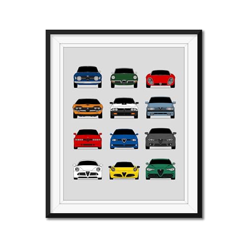 Custom Car Posters Handmade Poster compatible with Alfa Romeo Generations