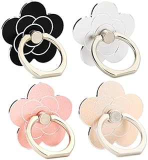 Cell Phone Ring Holder Flower,Fwaytech 360 Rotate Metal Finger Ring Socket Grip Kickstand for Smartphones,4Pack (Flower4)