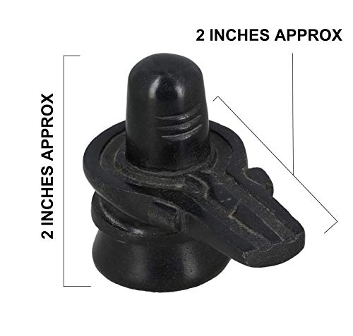 IS4A IndianStore4All 100% Pure Rare Black Marble Shiva Lingam 2 inch Approx