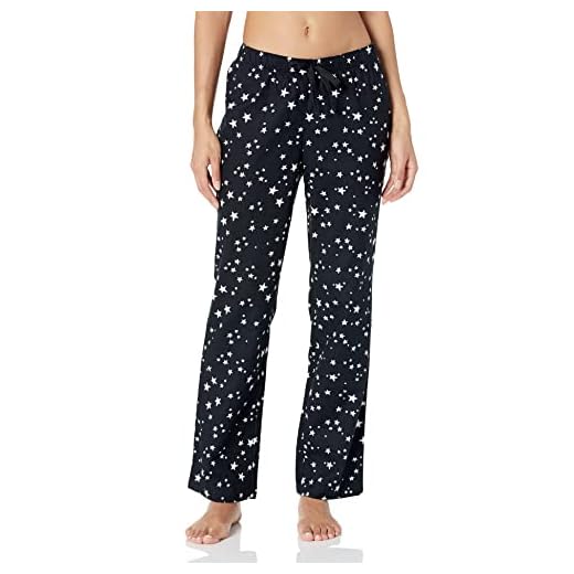 Amazon Essentials Women's Flannel Sleep Pant (Available in Plus Size), Black, Stars, Small