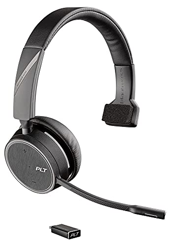 Plantronics - Voyager 4210 UC USB-C (Poly) - Bluetooth Single-Ear (Monaural) Headset - Connect to PC, Mac, & Desk Phone - Noise Canceling - Works with Teams, Zoom & More