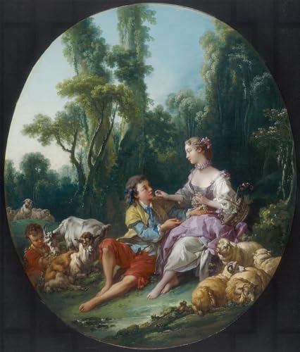 Decoración de paredes con cuadro en lienzo de Francois Boucher en tamaño 60x90cm