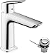 Produktbild hansgrohe Waschtischarmatur Logis, Wasserhahn Bad mit Auslauf Höhe 110 mm, mit Zugstange, Badarmatur wassersparend, Chrom