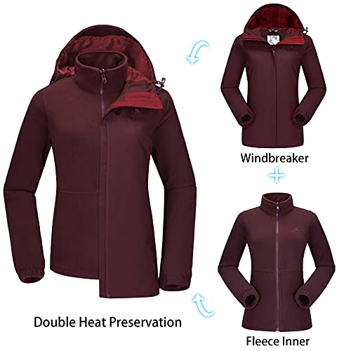 Camel Crown Women's Ski Jacket 3 In 1 Snow Winter Coats Waterproof Windproof Fleece Hooded Jackets Mountain Snowboard Parka #TOP5