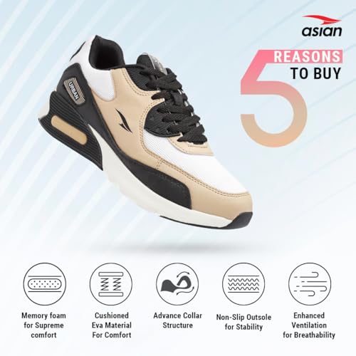 Image of ASIAN Men's Sports & Casual Shoes with Max Cushion Technology with Memory Form Sneaker Shoes for Men & Boy's | Chrome-02 & Urban-06