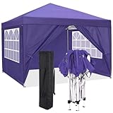TOOLUCK Pavillon 3x3m, Wasserdicht UV-Schutz 50+ Gartenpavillon, Outdoor Gartenzelt Partyzelt für Party im Freien, Hochzeit, kommerzielle Veranstaltung