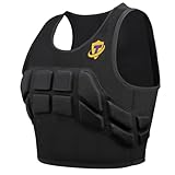 TUOY Women Padded Compression Vest, Impact Vest for Women, Chest Breast Rib Protection Vest for Sports, Karate, Football, Basketball (Small) Black
