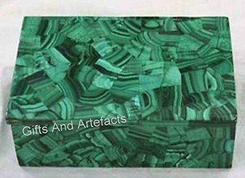 Boîte à bijoux en marbre et malachite rectangulaire 10x7cm - 3