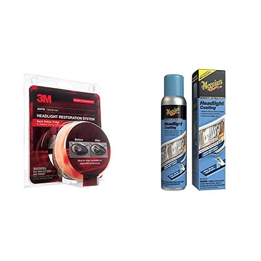 3M 39008 Heavy Duty Kit Headlight Lens Restoration System + Meguiar's G17804 Keep Clear Headlight Coating, 4 oz. – Maintain The Clarity of Your Headlights