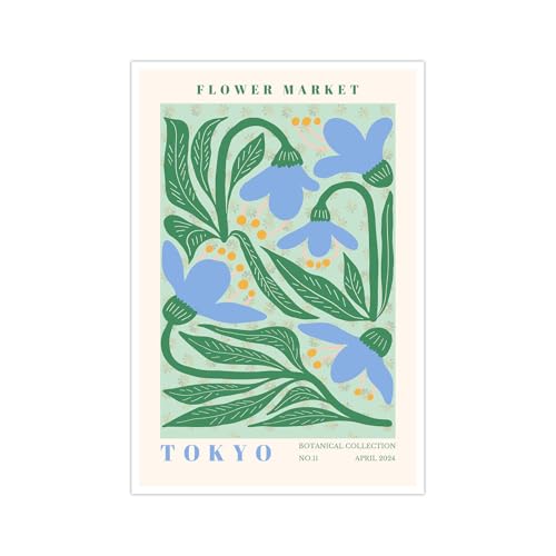 Tokyo Flower Market Botanical Wall Art Vintage Floral Poster Botanical