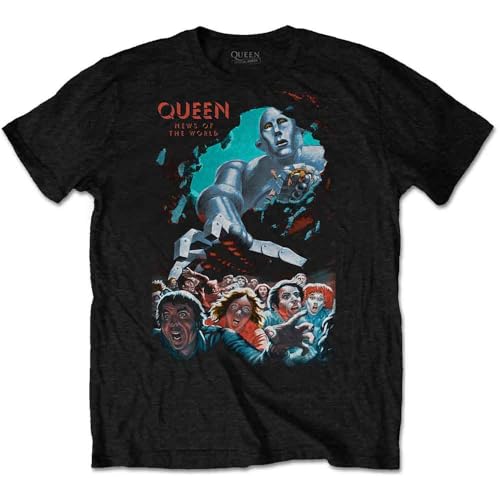 Image of Queen News of The World Vintage Official Tee T-Shirt Mens Unisex (X-Large) Black