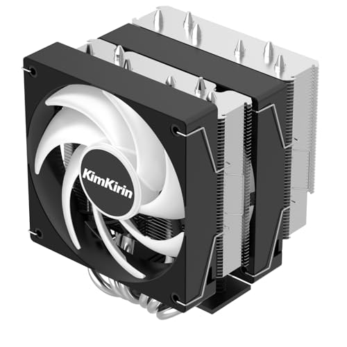 Image of KIMKIRIN CPU Air Cooler with 6X 6mm Copper Heat Pipes, 2X 120mm Fan for Intel LGA 1851, 1700, 1200 and AM4, AM5 CPU Socket