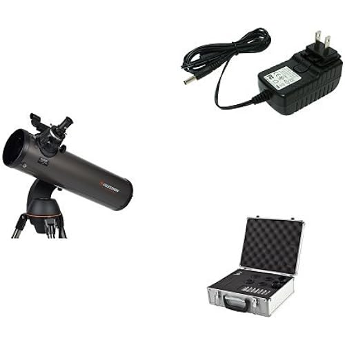 Celestron NexStar 130 SLT Computerized Telescope with 18778 AC Adapter (Black), Eyepiece and Filter Kit – 14 Piece Telescope Accessory Set