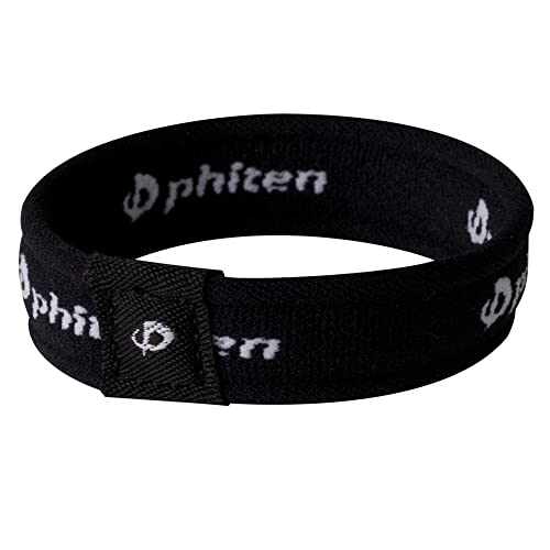 Phiten Titanium Classic Bracelet - Lightweight Elastic Sport Wristband with Aqua-Titanium Technology for Alternative Healing - Power Elastomer Core with Micro Titanium Spheres - Black, 6.75 Inch