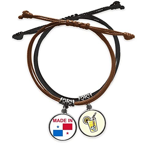 Bracelet cordon L'amour dans Panama en cuir de citron véritable fait main
