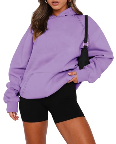 onlypuff Women Pullover Sweatshirt Long Sleeve Hoodies Kangaroo Pocket Fleece Basic Sweater