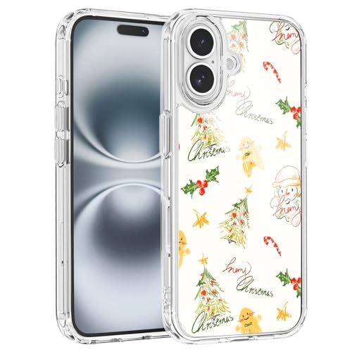 Coque de Noël iPhone 16 Pro idée cadeau transparente motif dessin animé mignon