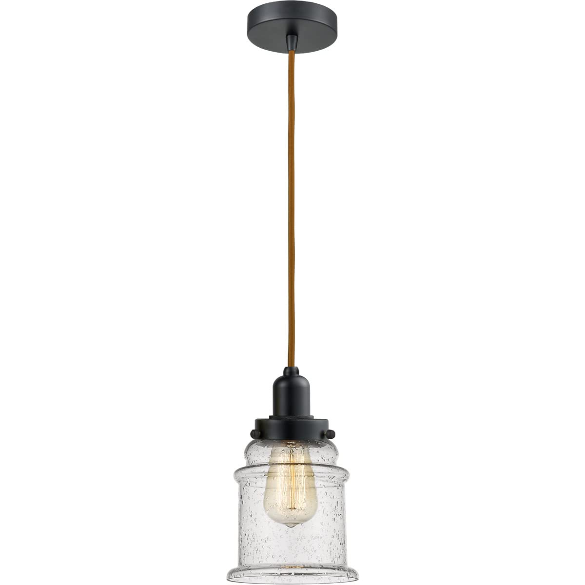 Innovations 100BK-10CR-0H-BK-G184 Transitional One Light Mini Pendant from Whitney Collection in Black Finish,