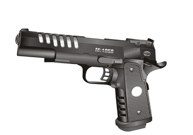Image of Atharav Plastic Bullets for Kids Pistol, Metal Slide, Semi-Automatic, BB Gun with Pellets, Tactical Training, Plastic Bullets for Kids