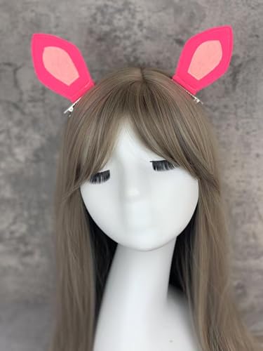 Halloween Ear Hair Clip, accesorios para el cabello con orejas de cerdo rosa brillante para mujeres adultas, disfraz de animal miniatura 2