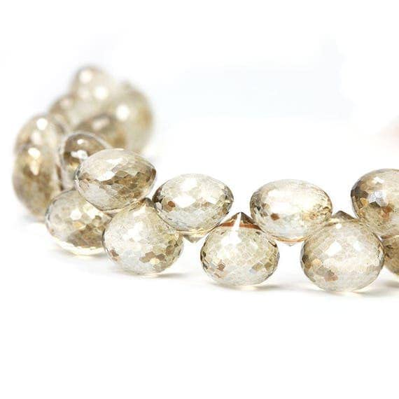 Quartz briolette champagne 13mm élimine le manque d'éclat de vos bijoux