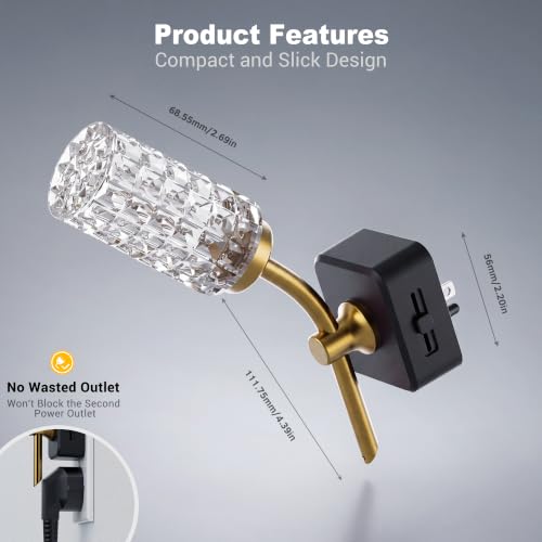 Image of JandCase Night Light, Night Lights Plug into Wall Acrylic Flower Nightlight