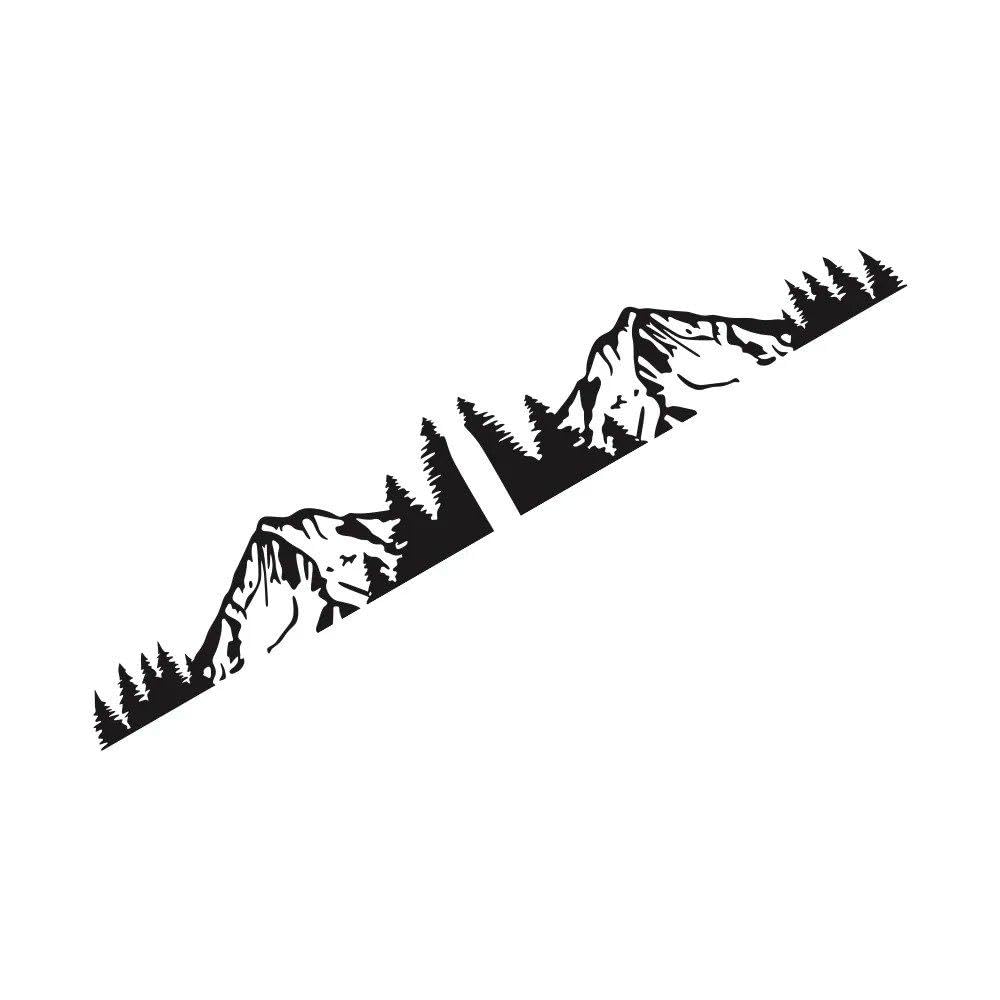 2pcs Mountain Car Sticker Vehicle Body Decoration(Black)