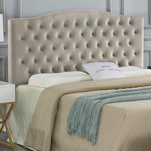 24KF Upholstered Tufted Button Velvet Headboard,Comfortable Fashional Headboard Queen/Full...