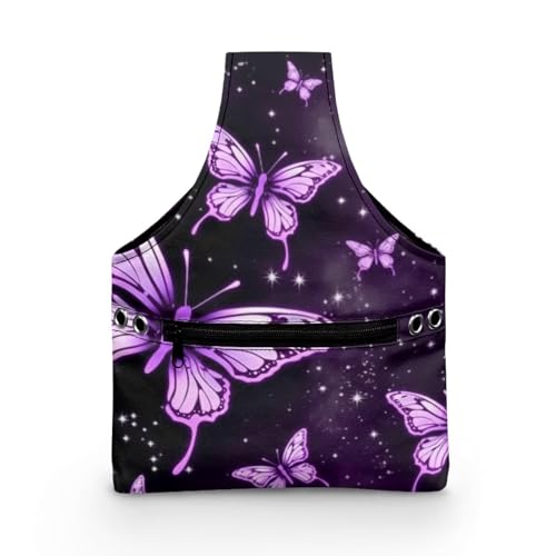 Image of ZUXONGSY Butterfly Yarn Bags for Crocheting Organizer Knitting Bag Yarn Storage Shelves Yarn Project Bag Travel Crochet Tote Bag,Small