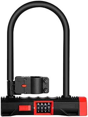 Bike U Lock Heavy Duty Combination Bicycles U-Locks with Bracket Shackle Anti-Theft for Bicycles and Motorcycle Motorbikes Scooter