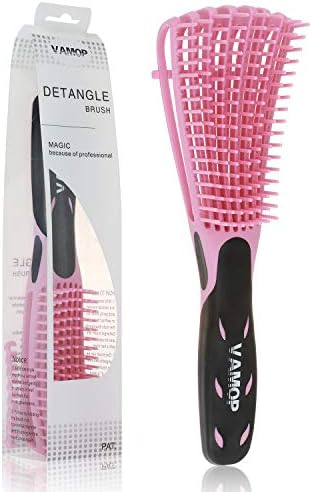 VAMOP Detangling Brush for Curly Hair Brush for Afro America 3a to 4c Kinky Wavy, Curly, Coily Hair, Detangle Easily with Wet/Dry (Pink)