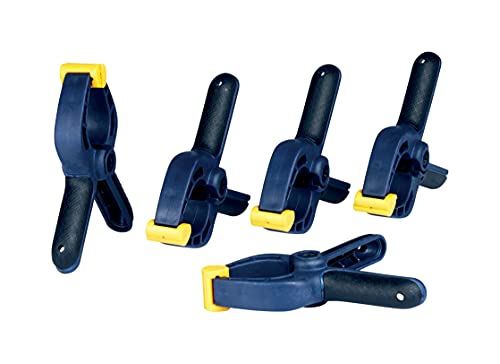 Rapid 5001478 Mini-Klemmzwingen-Set mit 5 Stück, Mini-Federzwingen zum Fixieren des Werkstücks bis 35 mm