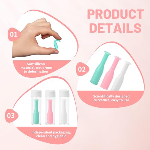 6 Stück Kontaktlinsen Sauger – Kontaktlinsen Einsetzhilfe für Weiche Linsen – Kontaktlinsen Entferner aus Silikon – Kontaktlinsenhilfe Rutschfest – Klar, Rosa, Grün – Hygienisch & Tragbar