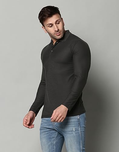 Image of INKKR Full Sleeve Men's Solid Polo Neck T-Shirt Combo