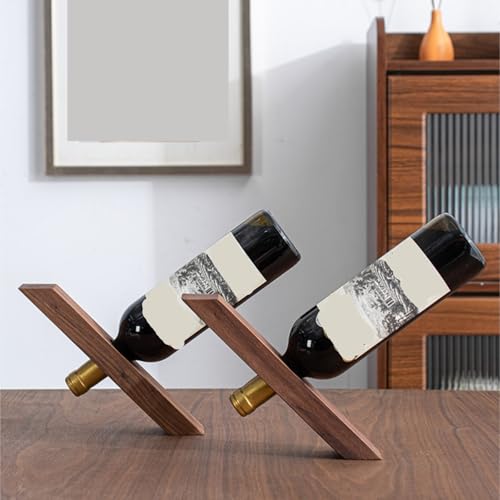 Soporte de vino de madera con agujero central miniatura 4