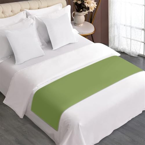Morbuy Bed Runners, Solid Color Bed Runners Scarves Home Decoration Hotel Bedding Bed Towel Bedroom Bedspread Protection (Sage green,50x180cm) - Cosy Home Interiors Morbuy Bed Runners, Solid Color Bed Runners Scarves Home Decoration Hotel Bedding Bed Towel Bedroom Bedspread Protection (Sage green,50x180cm) - Image 2