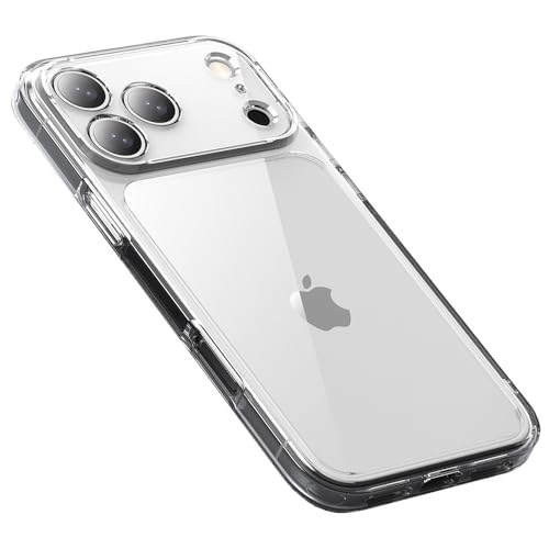 【薄型・軽量 クリスタルクリア】 For iPhone17 Pro ケース カメラレンズ保護 衝撃吸收 すり傷防止 黄変防止 アイフォン17 プロ用カバー スマホケース おまけ強化ガラスフィルム付き cs129a (i17pro, クリア)