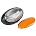 Lumitronics LED Oval Porch Utility Light with On/Off Switch with Clear & Amber Lenses.12V Lighting Fixture for RVs, Motorhomes, Campers, 5th Wheels, Trailers (Black Base) - Mounting Hardware Included
