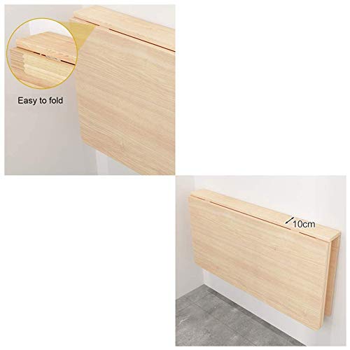 Table murale rabattable bois massif noble avec support robuste 60x40 cm