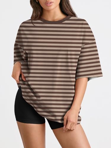 Image of Trendy Queen Womens Oversized T-Shirts Short Sleeves Workout Tops | Casual Summer Gym Tees Plus Size Fashion Clothes 2026