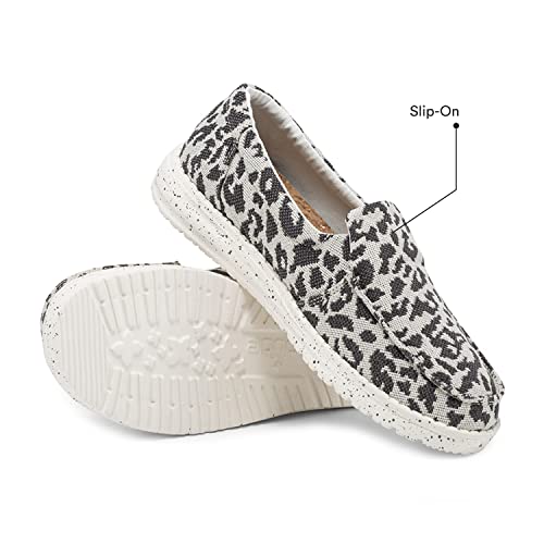 Hey Dude Women's Misty Woven Cheetah Grey Size 7 | Women’s Loafers | Women’s Slip On Shoes | Comfortable & Light-Weight #TOP3
